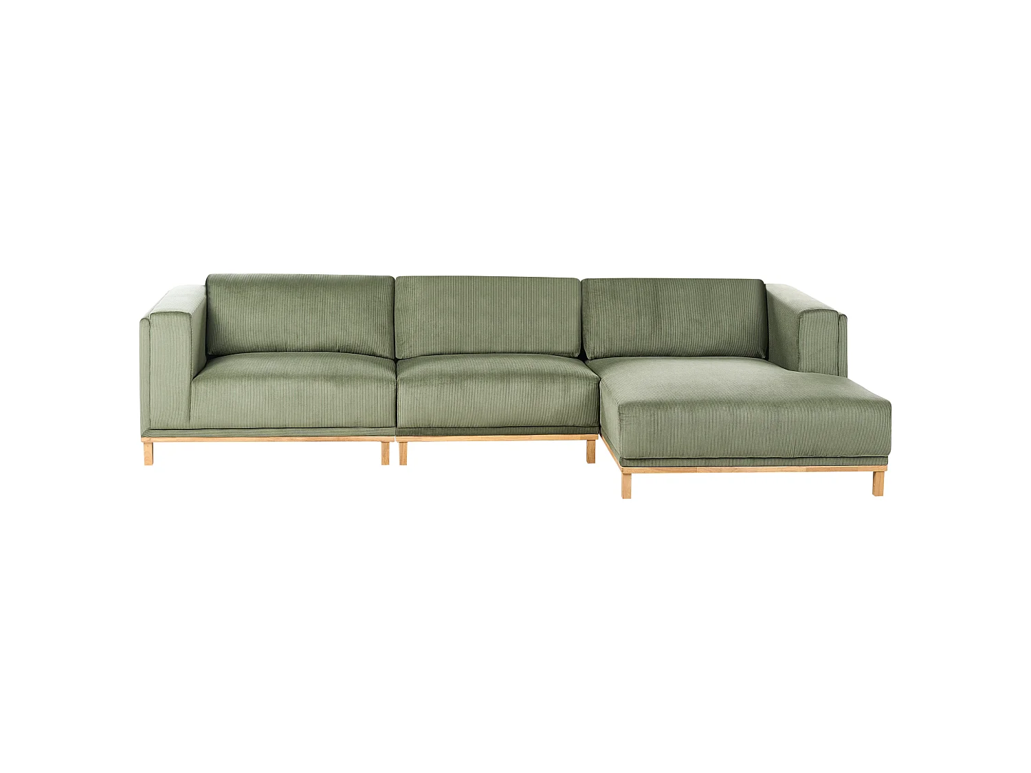 Corner Sofa 5 Seater VENG Corduroy Green Left Hand