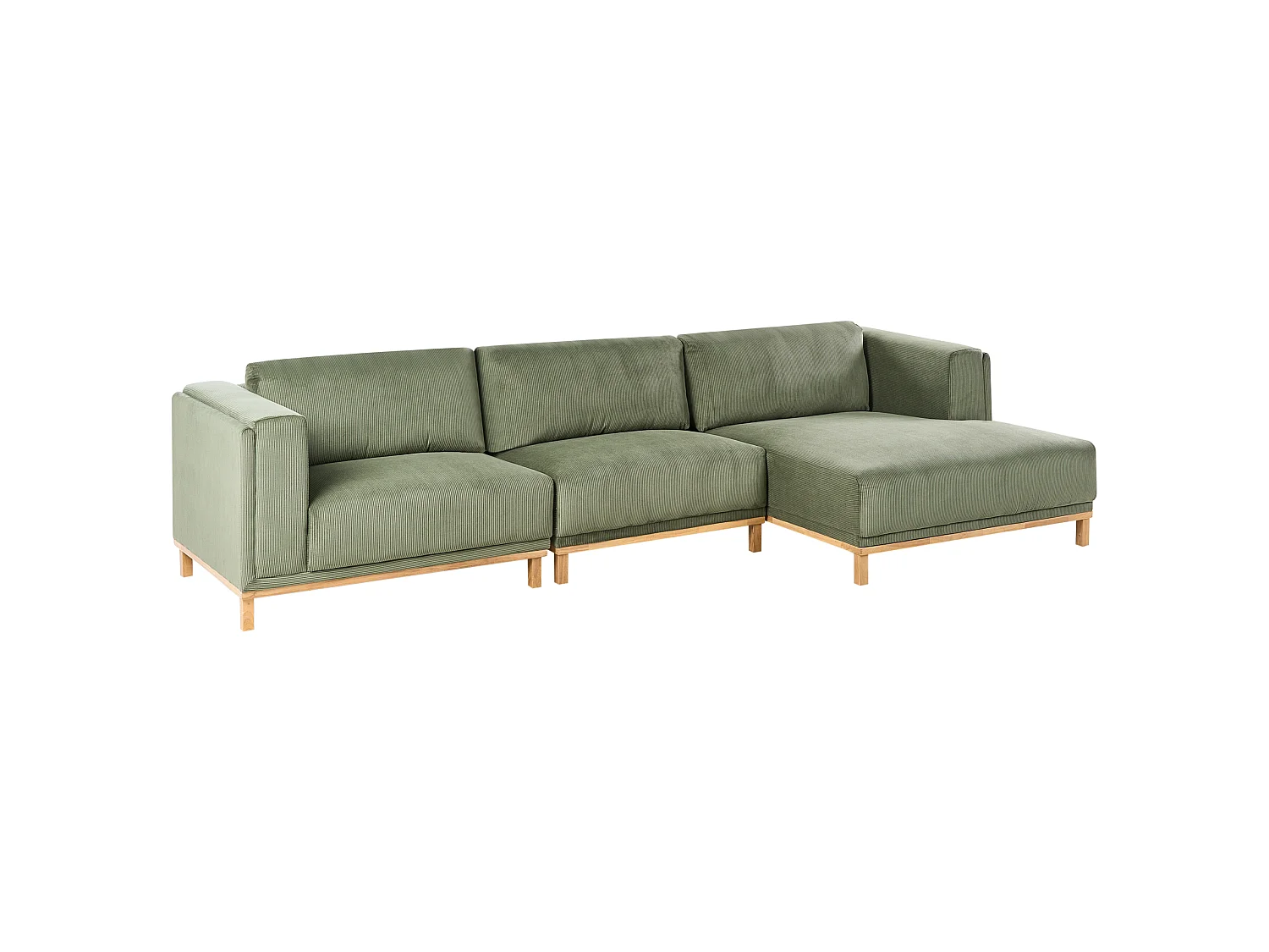 Corner Sofa 5 Seater VENG Corduroy Green Left Hand