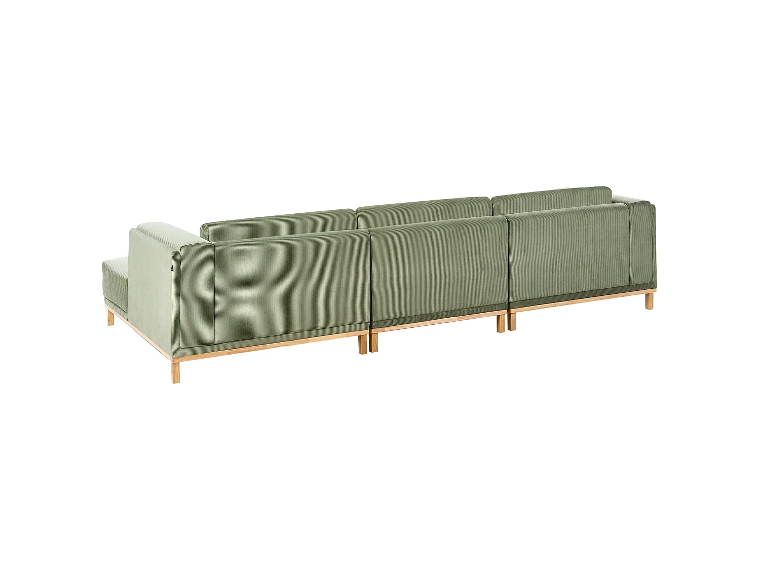 Corner Sofa 5 Seater VENG Corduroy Green Left Hand