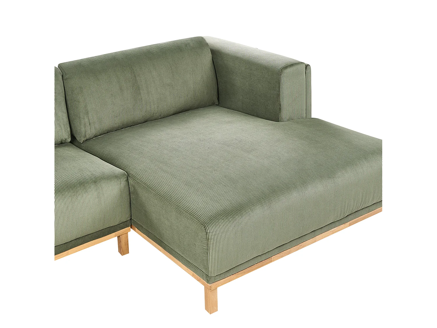 Corner Sofa 5 Seater VENG Corduroy Green Left Hand