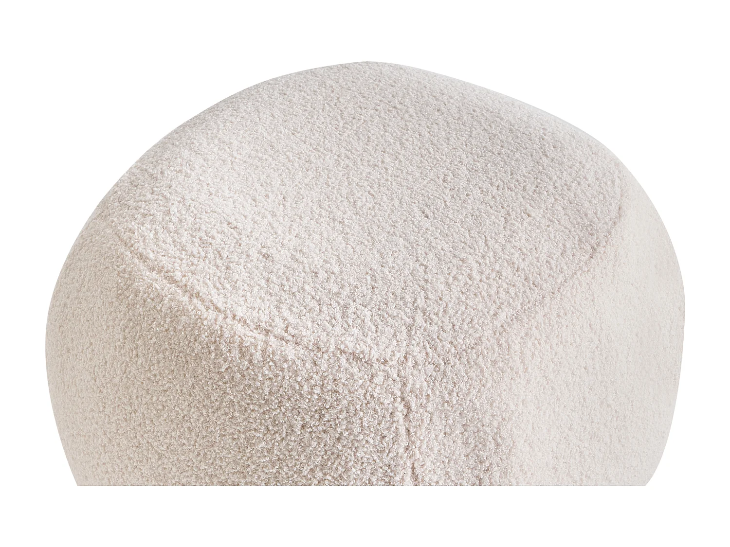 Pouf BARRON Bouclé Blanc cassé