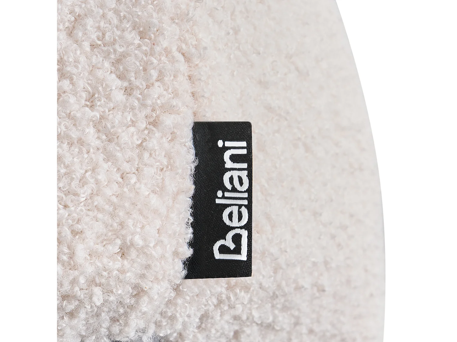 Pouf BARRON Bouclé Blanc cassé