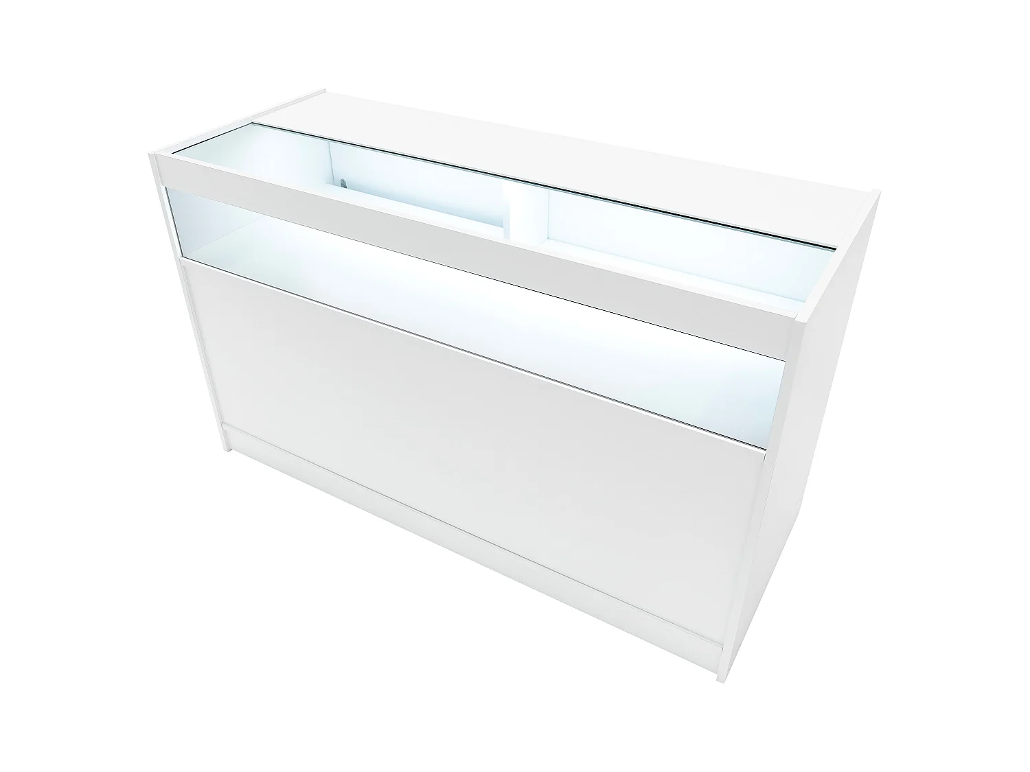 Conjunto de BalcÃµes Comerciais com Luz LED "HYPERION" LM60 + B1500 + K1500 + TB60 â€“ cor Branco