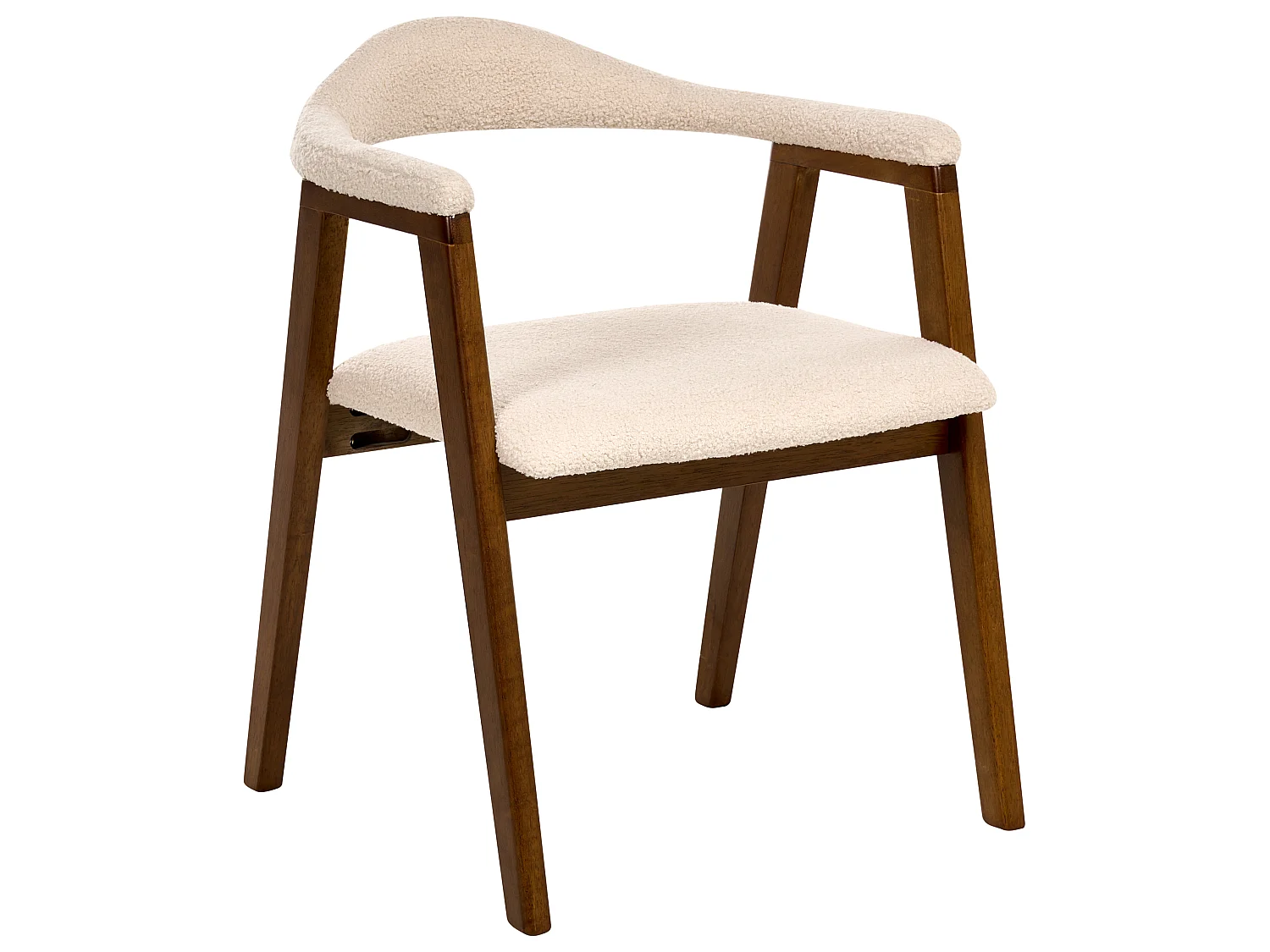 Set of 2 Dining Chairs ONECO Wood Brown/ Light Beige