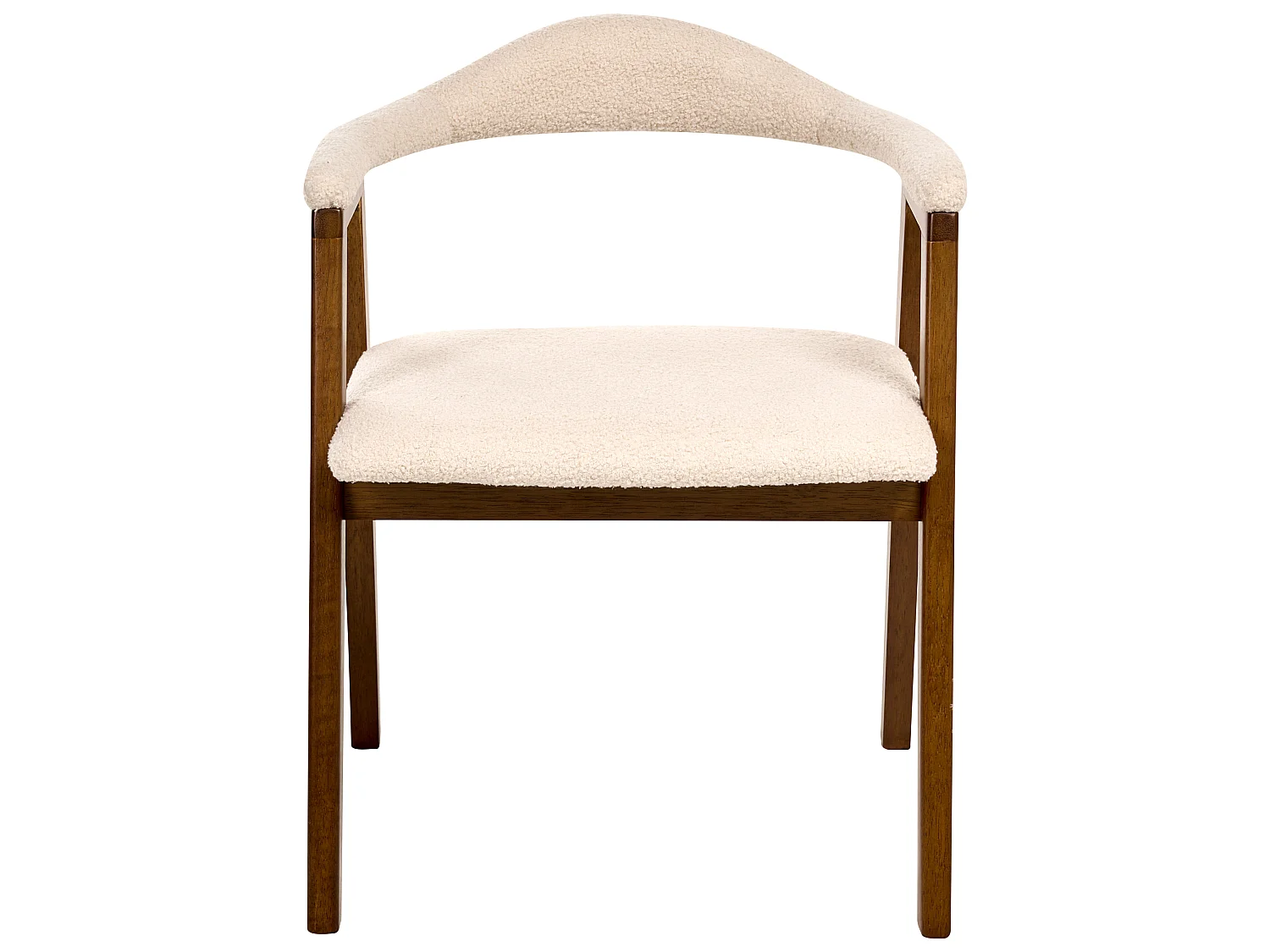Set of 2 Dining Chairs ONECO Wood Brown/ Light Beige