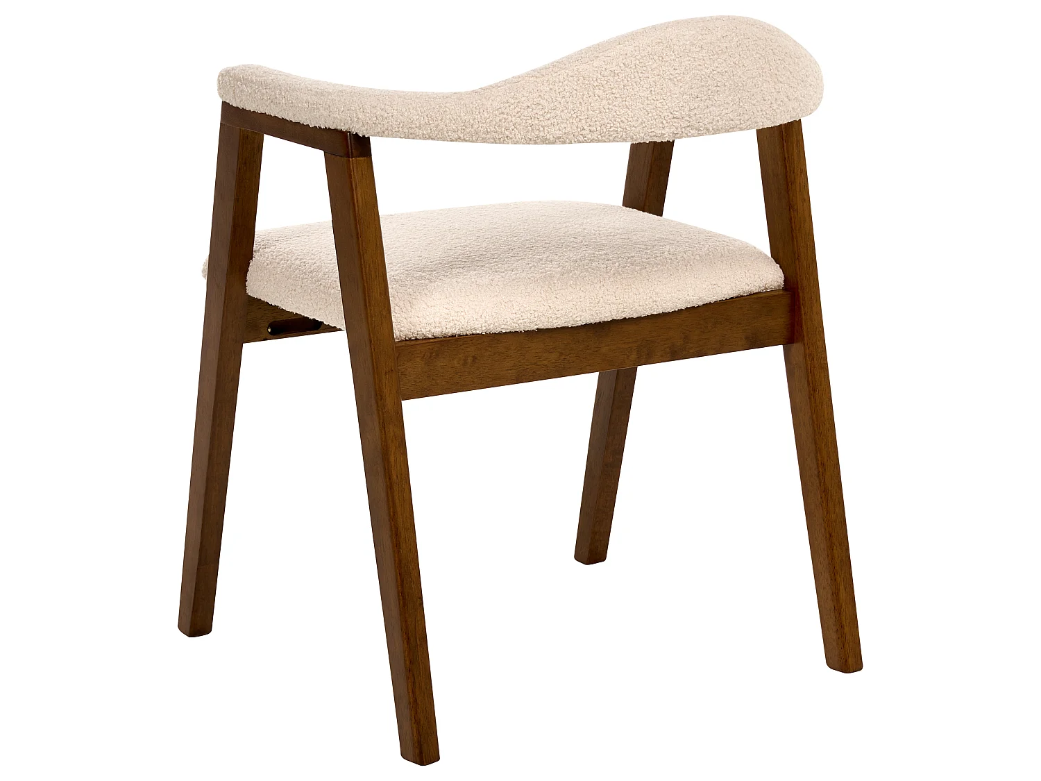 Set of 2 Dining Chairs ONECO Wood Brown/ Light Beige