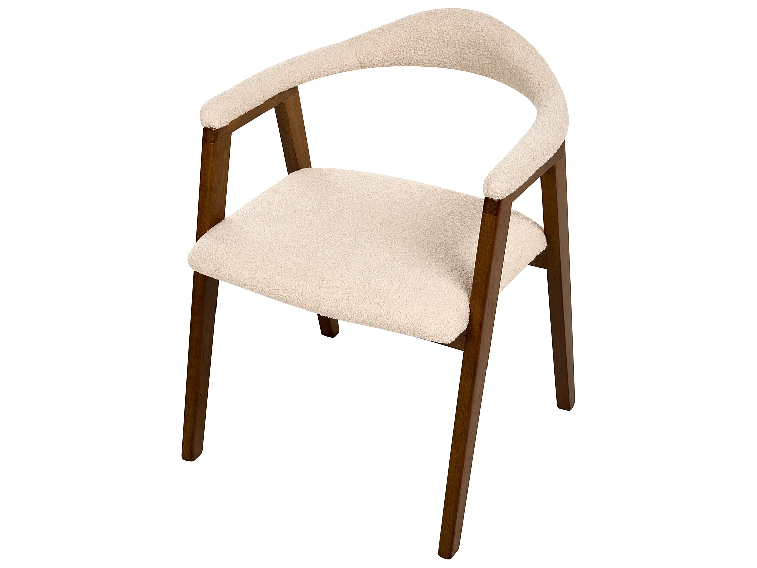 Set of 2 Dining Chairs ONECO Wood Brown/ Light Beige
