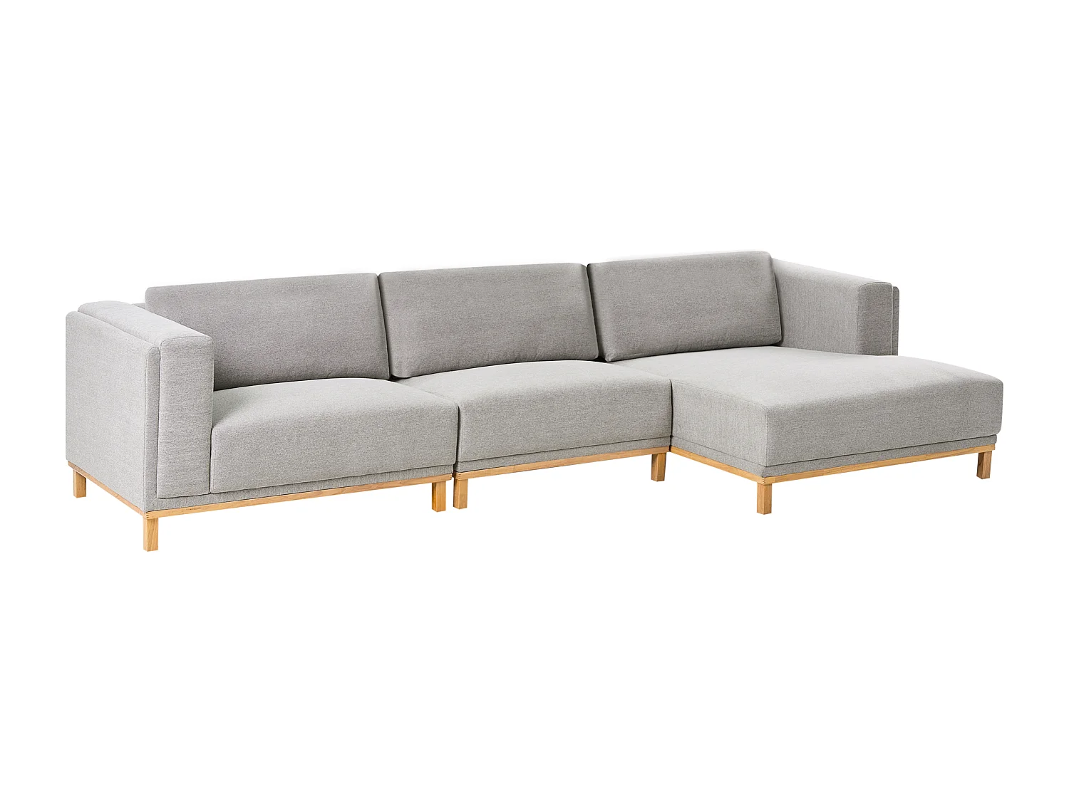 Canapé d'angle 5 places VENG Tissu Gris Côté droite