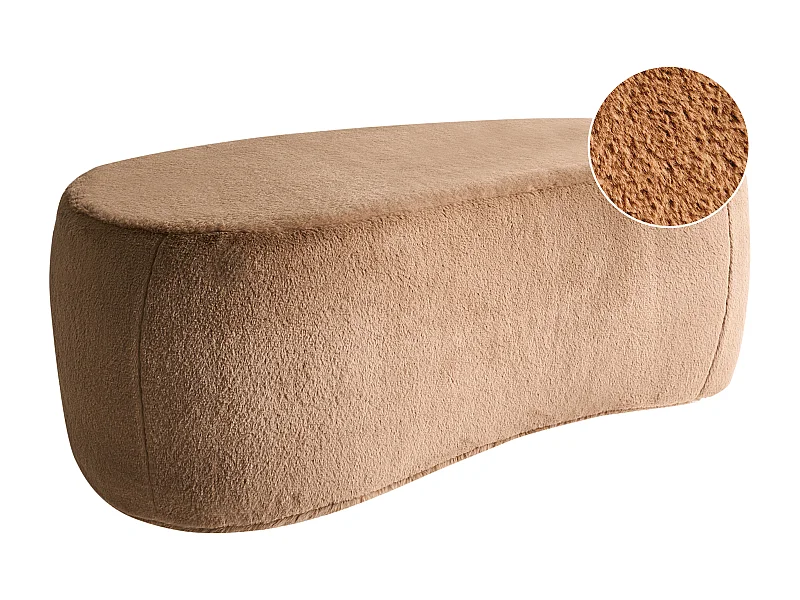 Pouf BAYARD Fourrure synthétique Marron clair