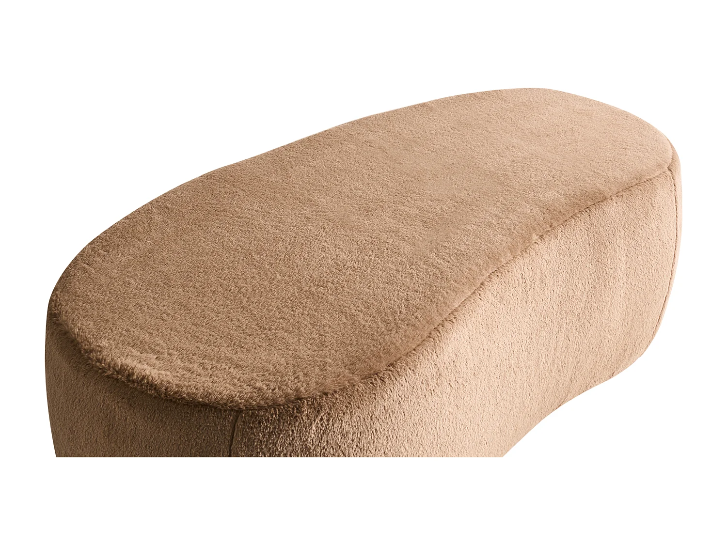 Pouf BAYARD Fourrure synthétique Marron clair