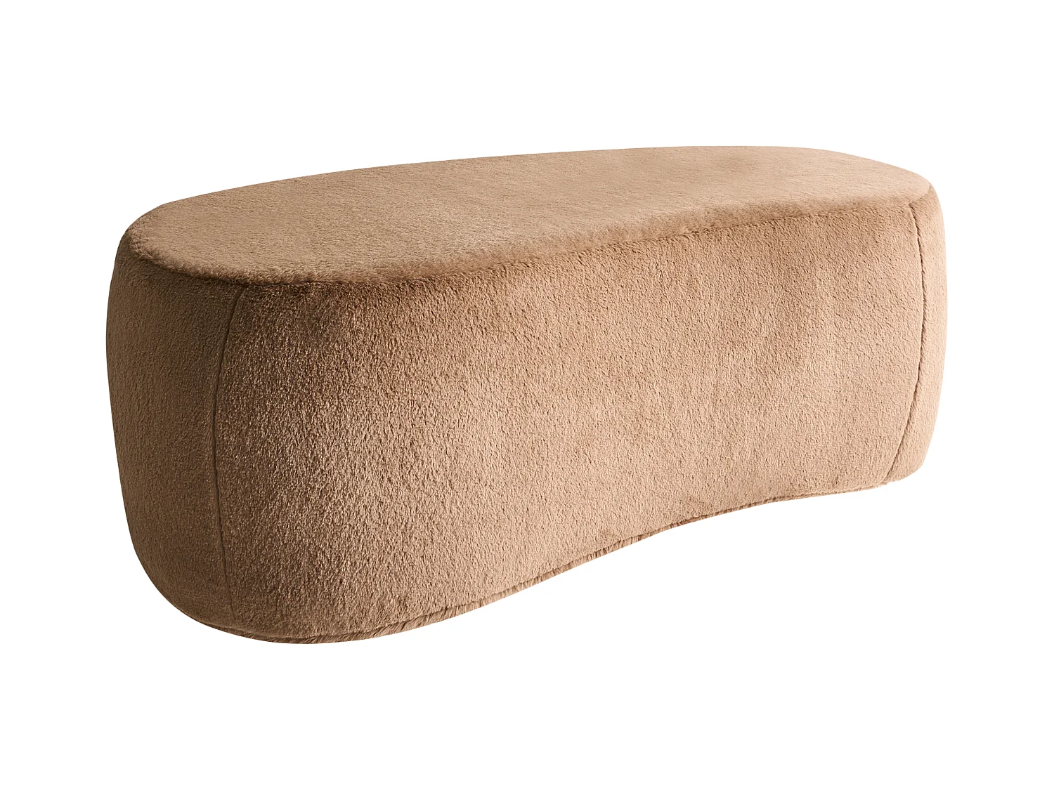 Pouf BAYARD Fourrure synthétique Marron clair