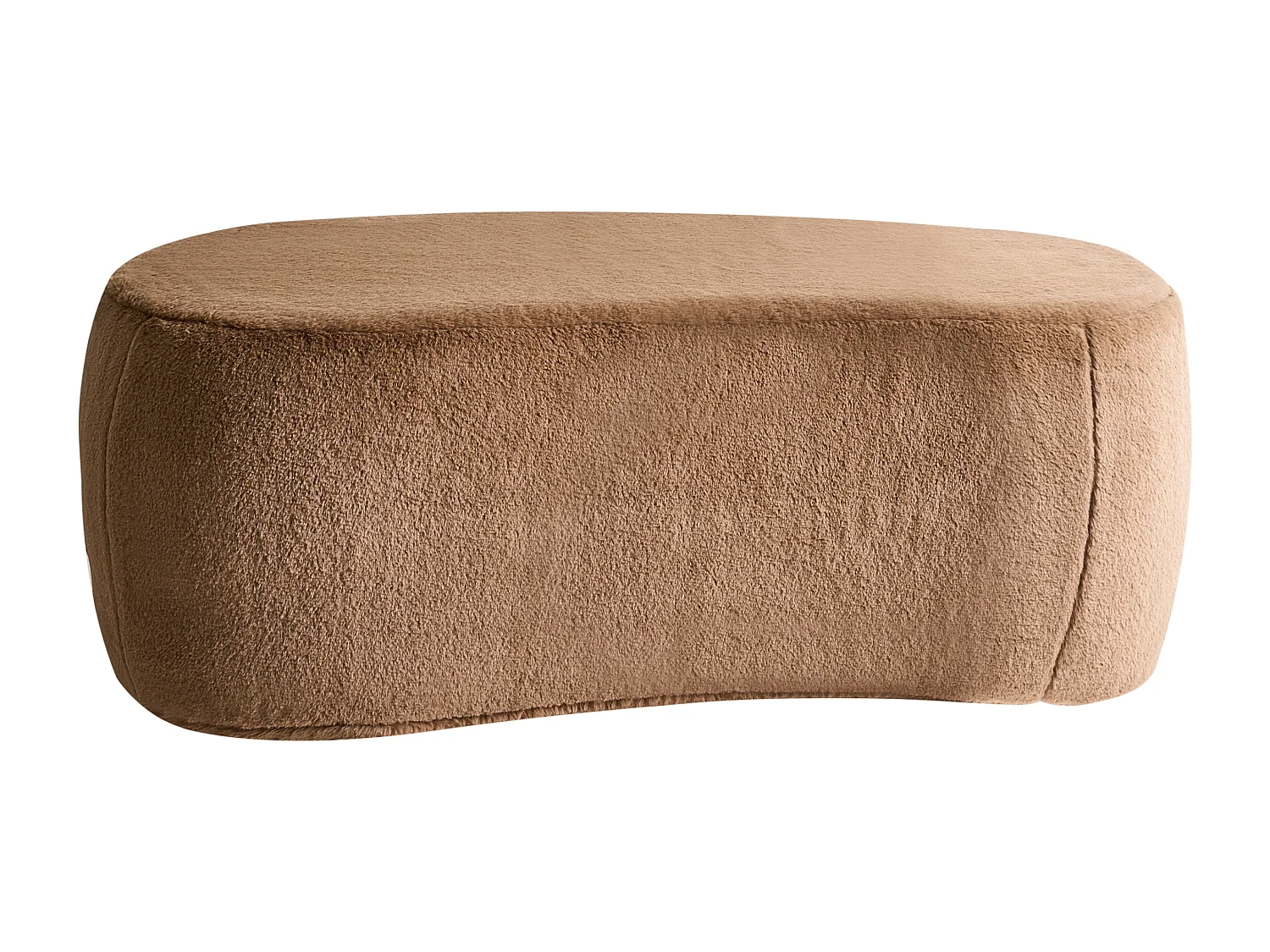 Pouf BAYARD Fourrure synthétique Marron clair