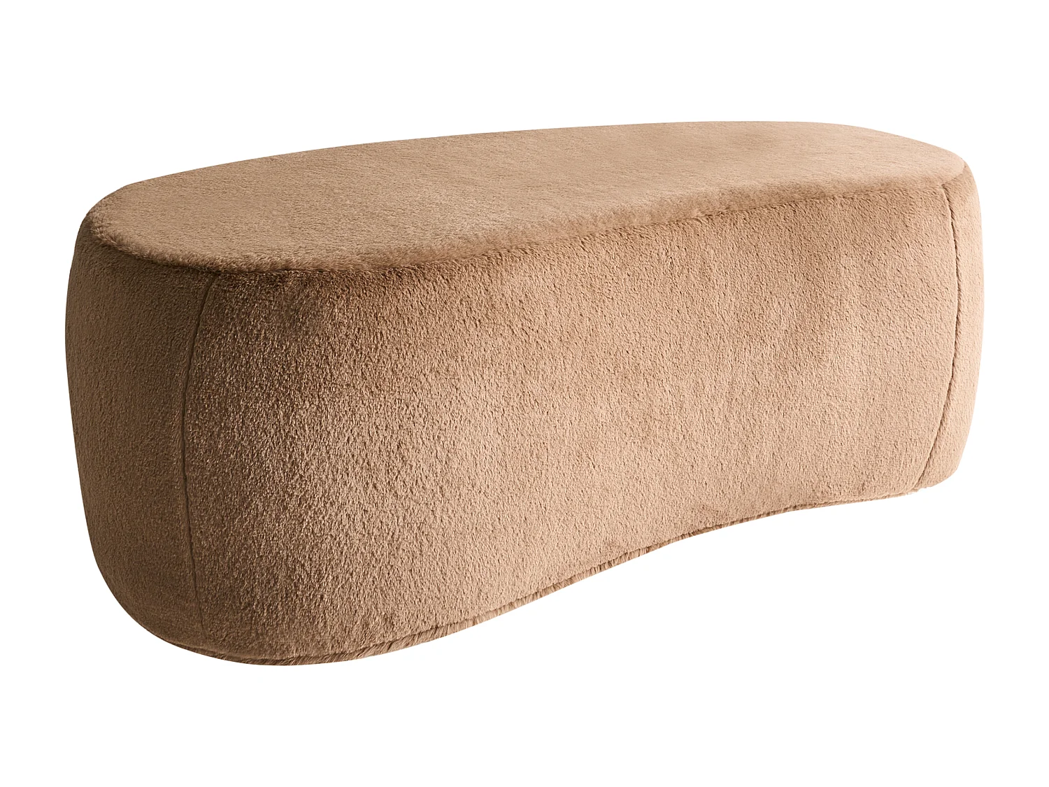 Pouf BAYARD Fourrure synthétique Marron clair
