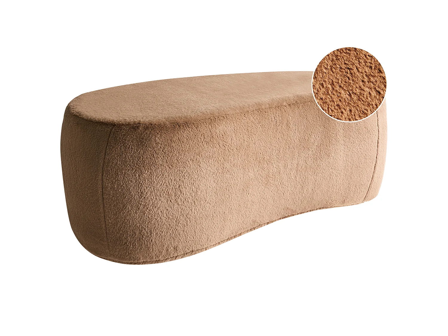 Pouffe BAYARD Faux Fur Light Brown