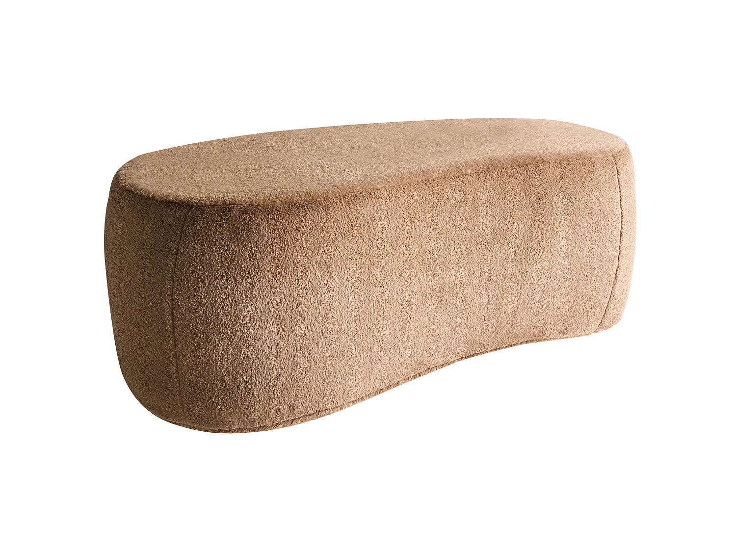 Pouffe BAYARD Faux Fur Light Brown