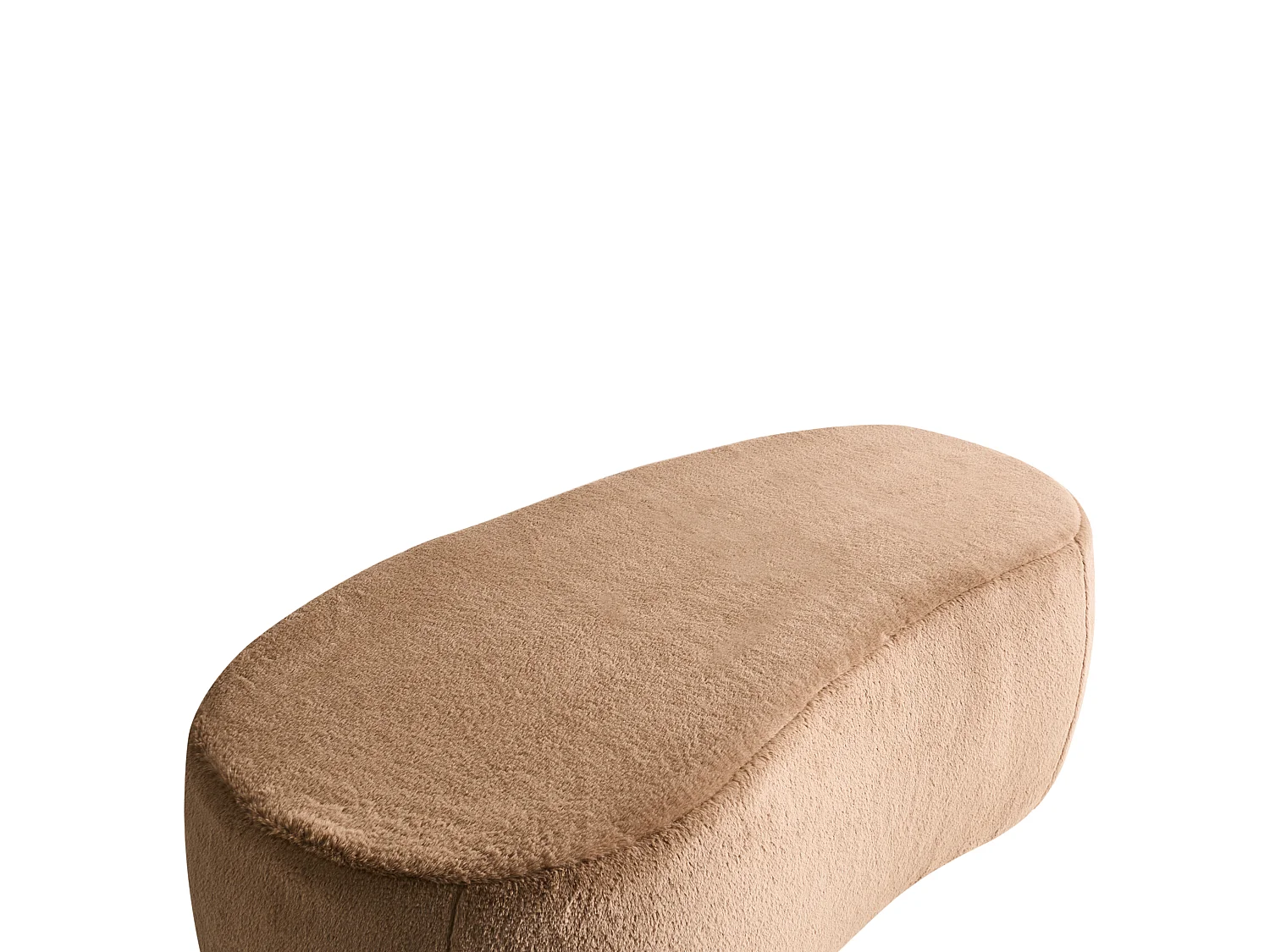 Pouffe BAYARD Faux Fur Light Brown