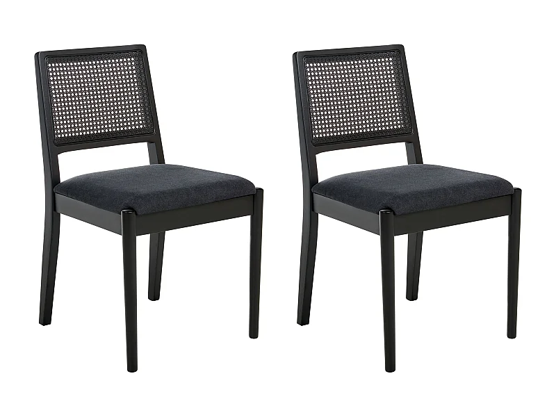 Lot de 2 chaises de salle à manger TAMARAC Bois Noir