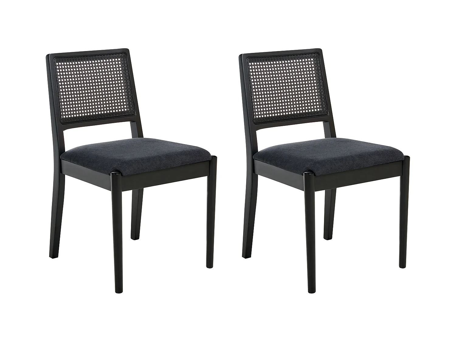 Lot de 2 chaises de salle à manger TAMARAC Bois Noir