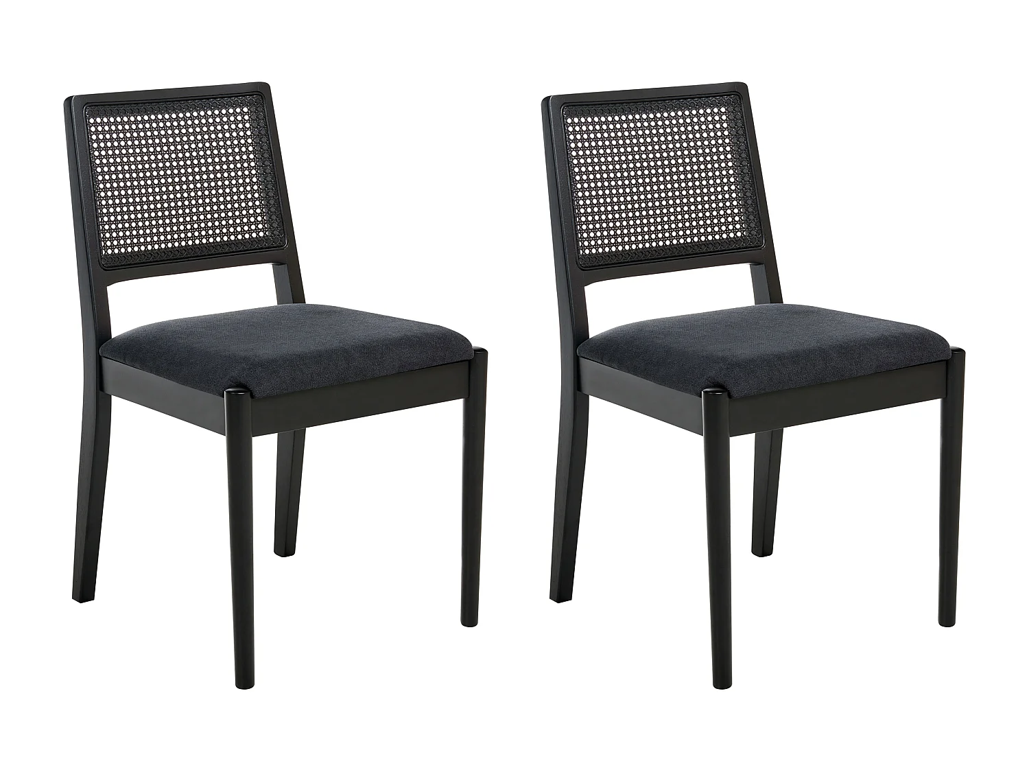 Lot de 2 chaises de salle à manger TAMARAC Bois Noir