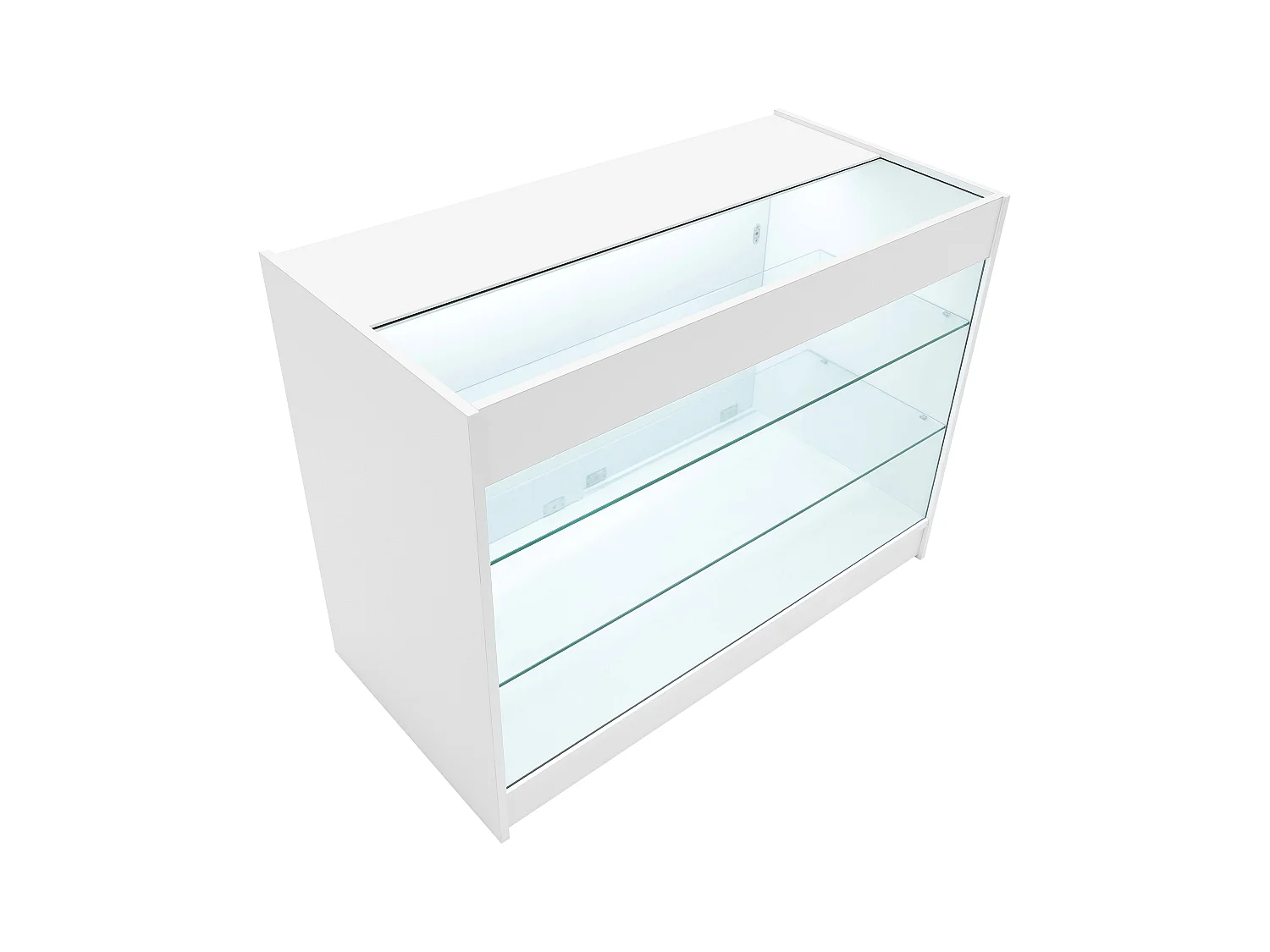 Set Mostradores Comerciales con Luz LED "HYPERION"  LM60 + B1200 + K1200 + TB60 – Blanco