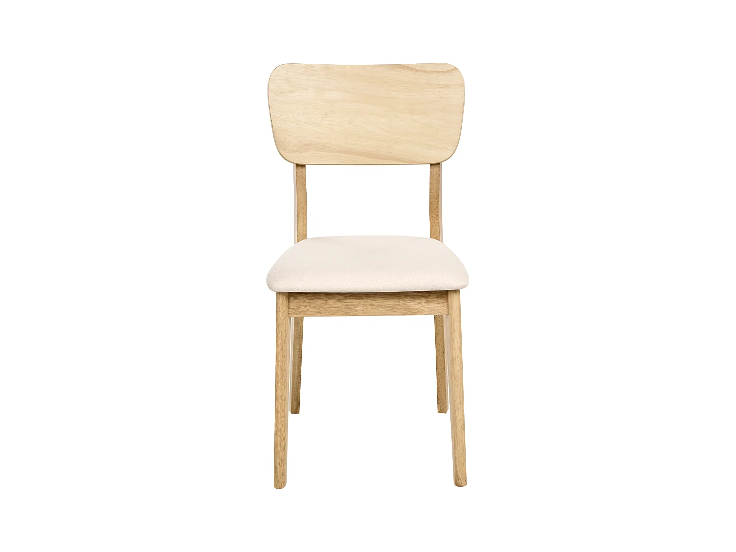 Lot de 2 chaises de salle à manger MINIER Bois Marron clair/beige