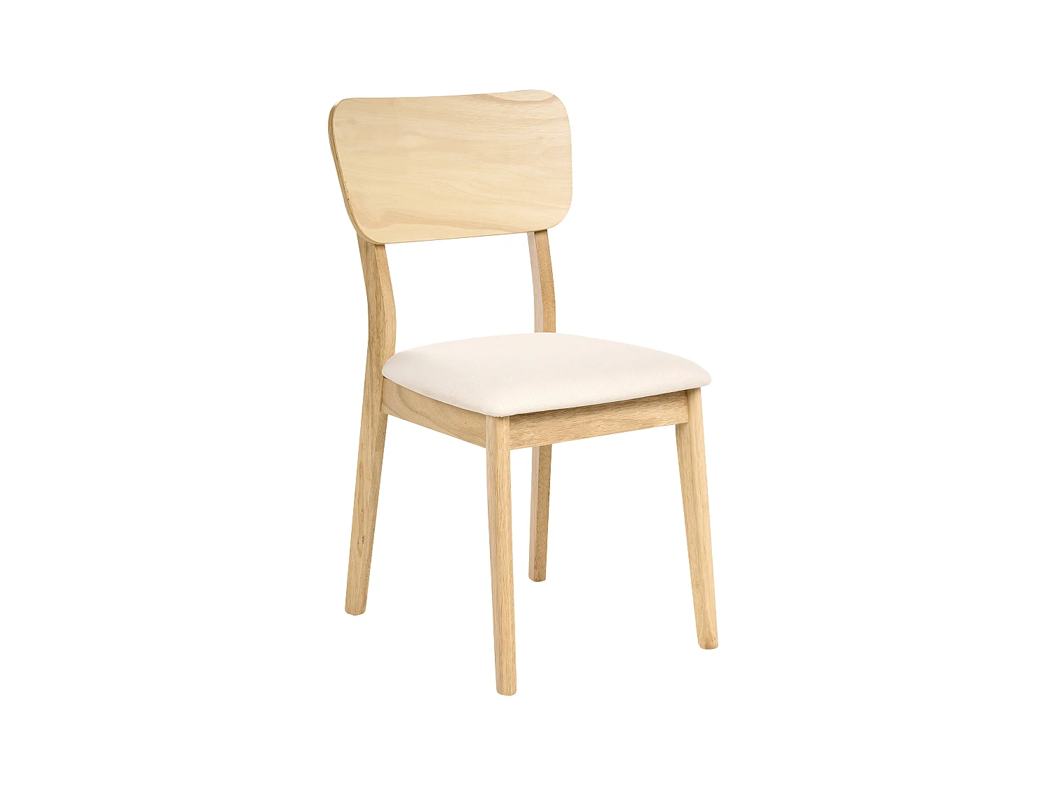 Lot de 2 chaises de salle à manger MINIER Bois Marron clair/beige