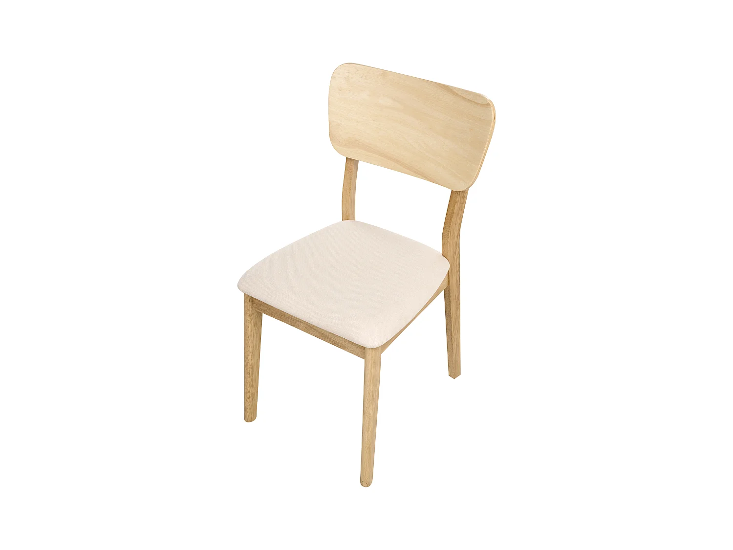 Lot de 2 chaises de salle à manger MINIER Bois Marron clair/beige