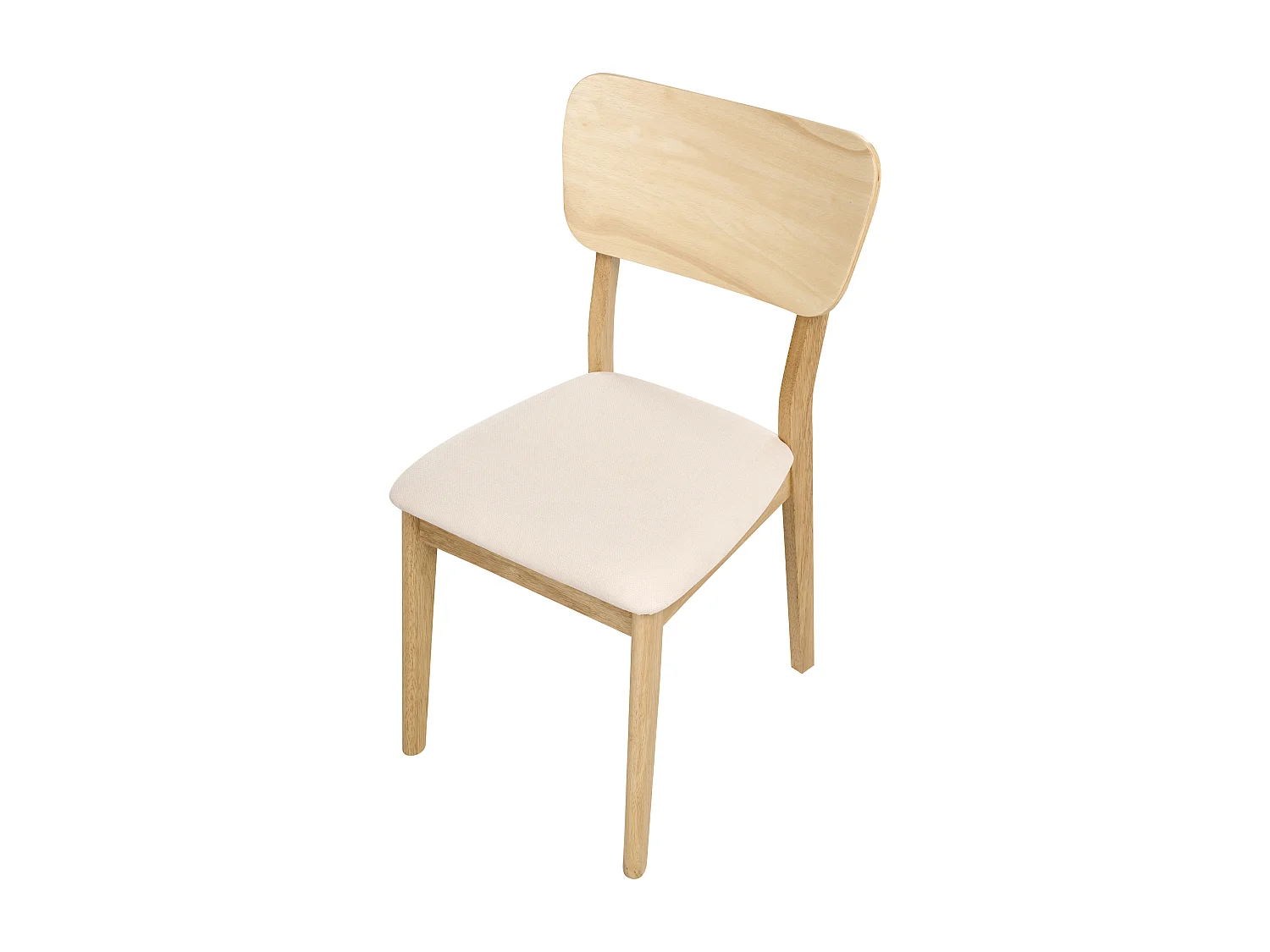 Lot de 2 chaises de salle à manger MINIER Bois Marron clair/beige