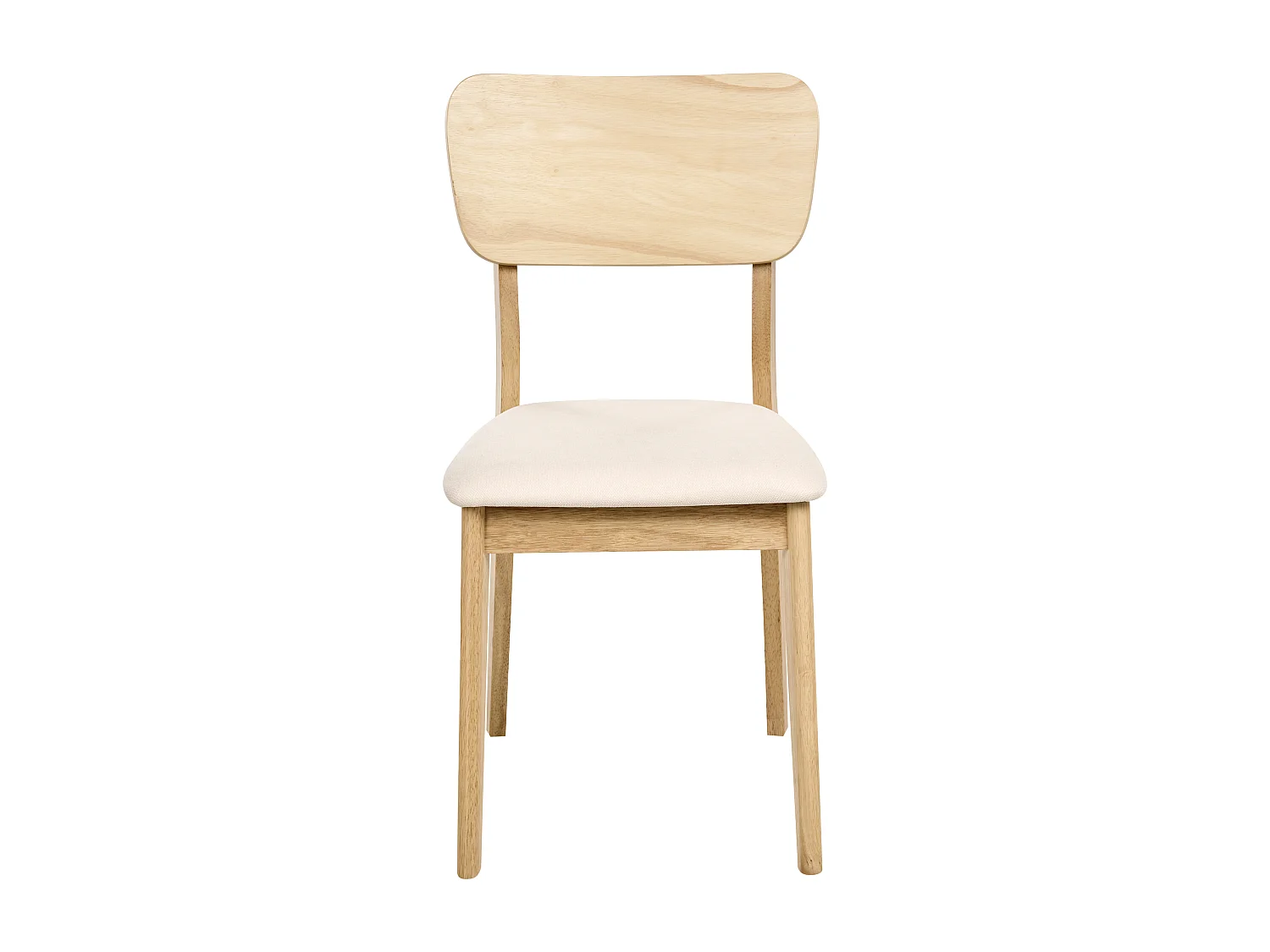 Lot de 2 chaises de salle à manger MINIER Bois Marron clair/beige