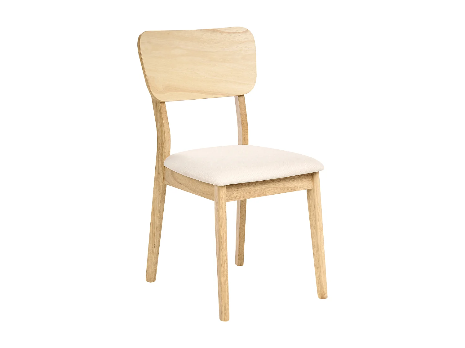 Lot de 2 chaises de salle à manger MINIER Bois Marron clair/beige