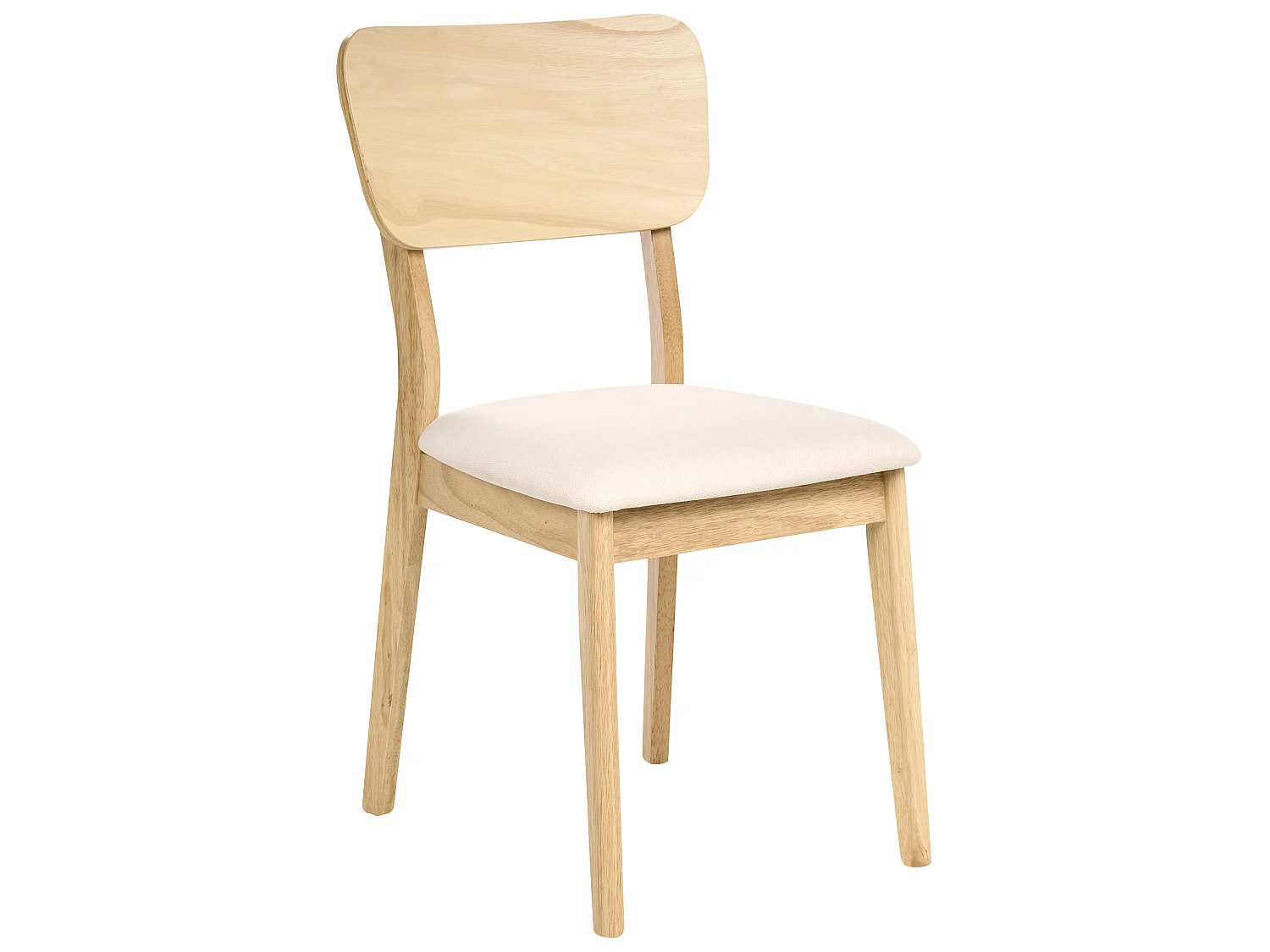 Lot de 2 chaises de salle à manger MINIER Bois Marron clair/beige