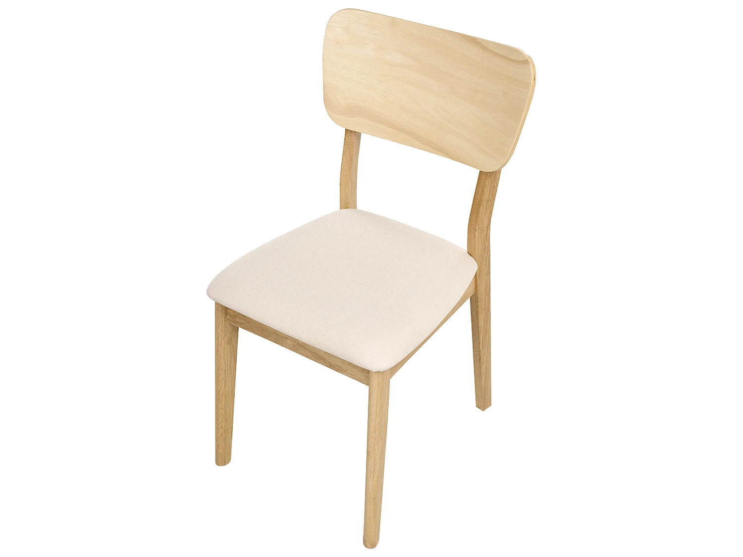 Lot de 2 chaises de salle à manger MINIER Bois Marron clair/beige