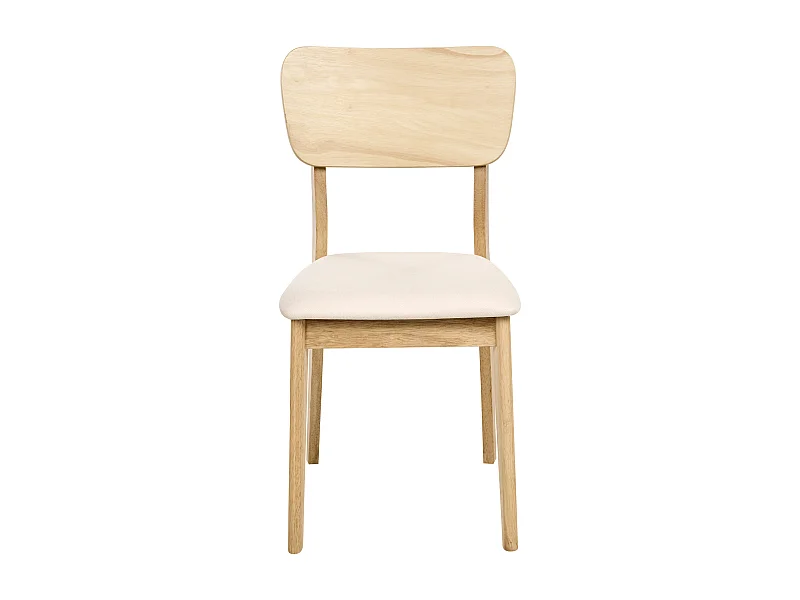 Lot de 2 chaises de salle à manger MINIER Bois Marron clair/beige