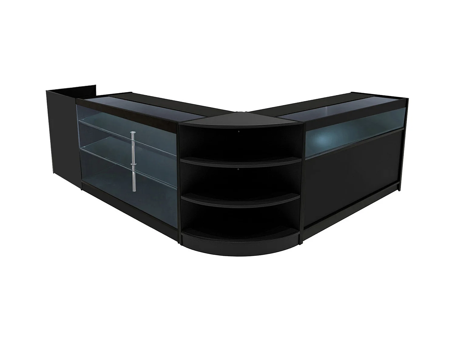 Set Mostradores Comerciales con Luz LED "HYPERION"  LM60 + B1500 + K1500 + TB60 – Negro