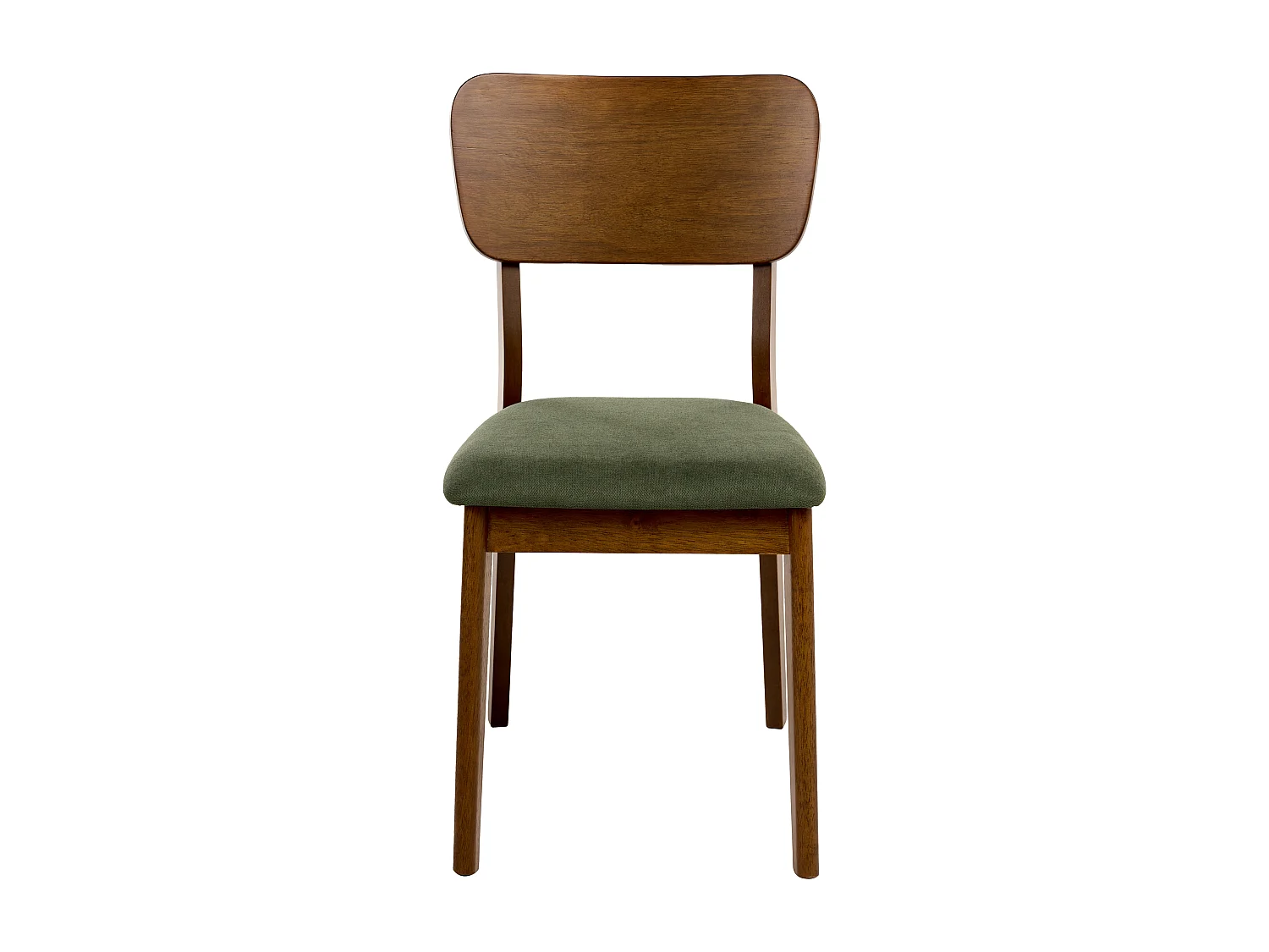 Lot de 2 chaises de salle à manger MINIER Bois Vert/ Marron foncé