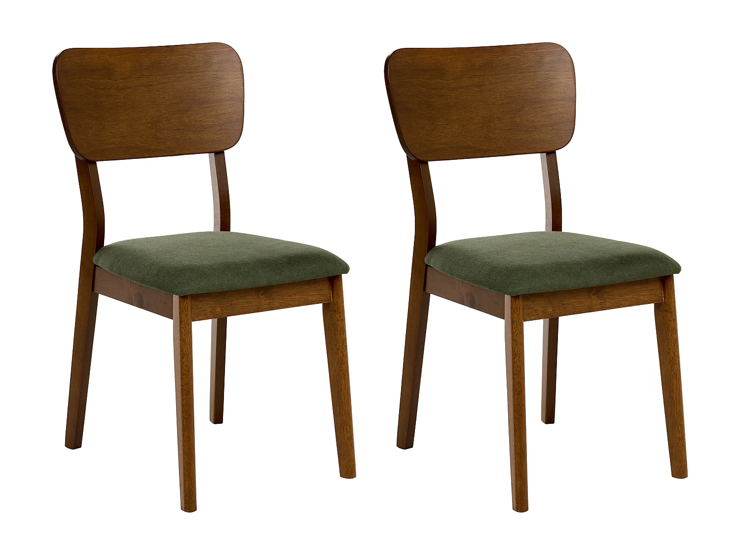 Lot de 2 chaises de salle à manger MINIER Bois Vert/marron foncé