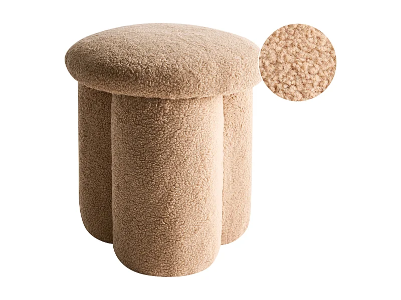 Pouf CARRINGTON Bouclé Beige