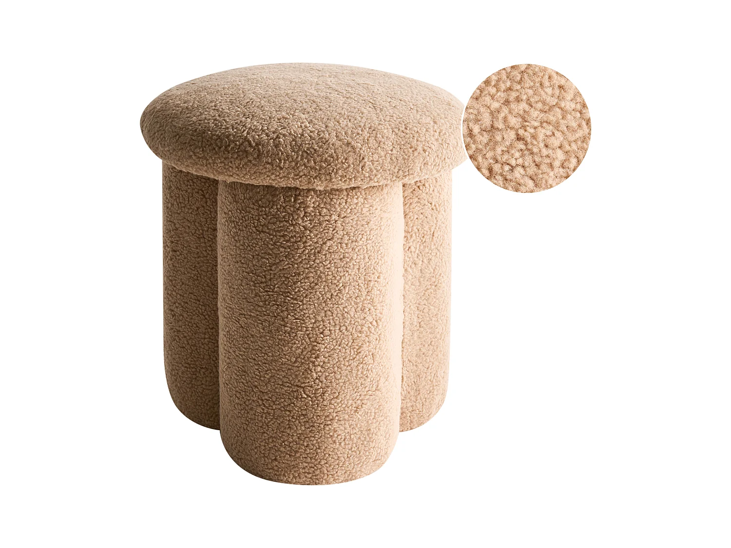 Pouf CARRINGTON Bouclé Beige