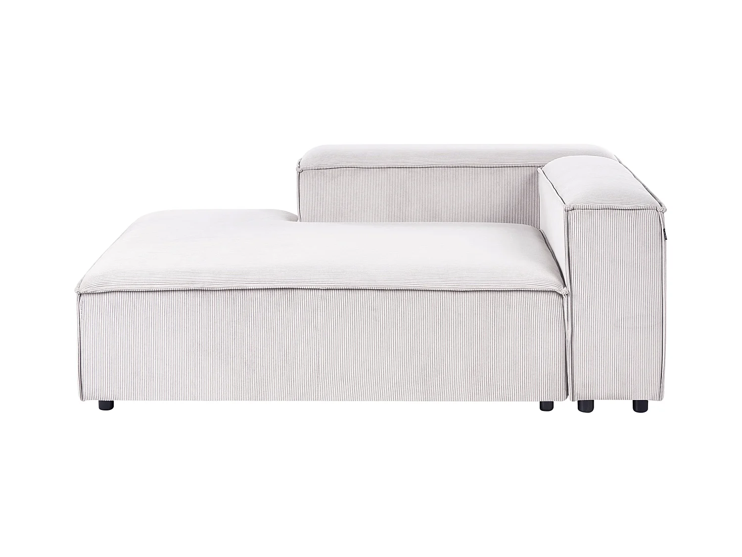 Chaise longue ARDAL Velours côtelé Blanc cassé Côté droit