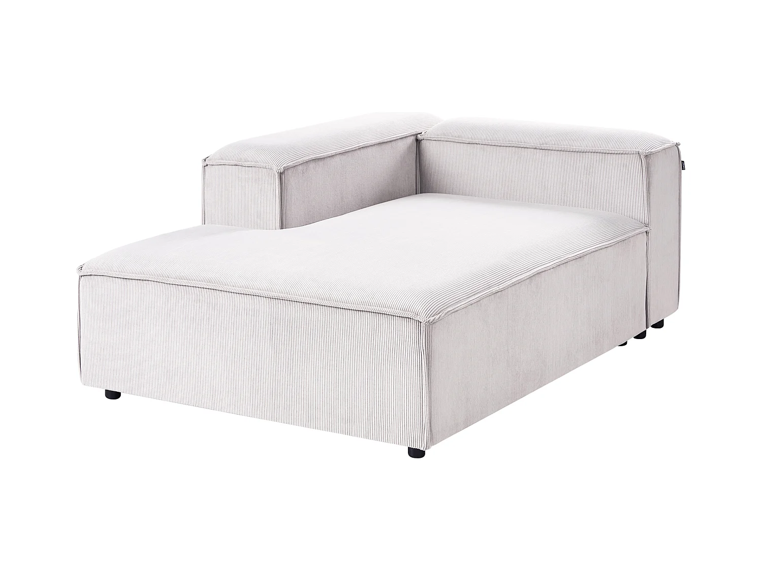 Chaise longue ARDAL Velours côtelé Blanc cassé Côté droit