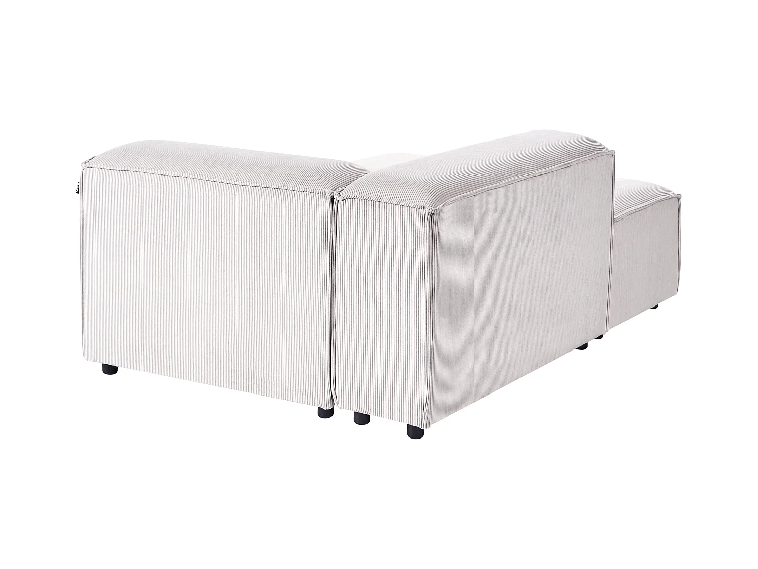 Chaise longue ARDAL Velours côtelé Blanc cassé Côté droit