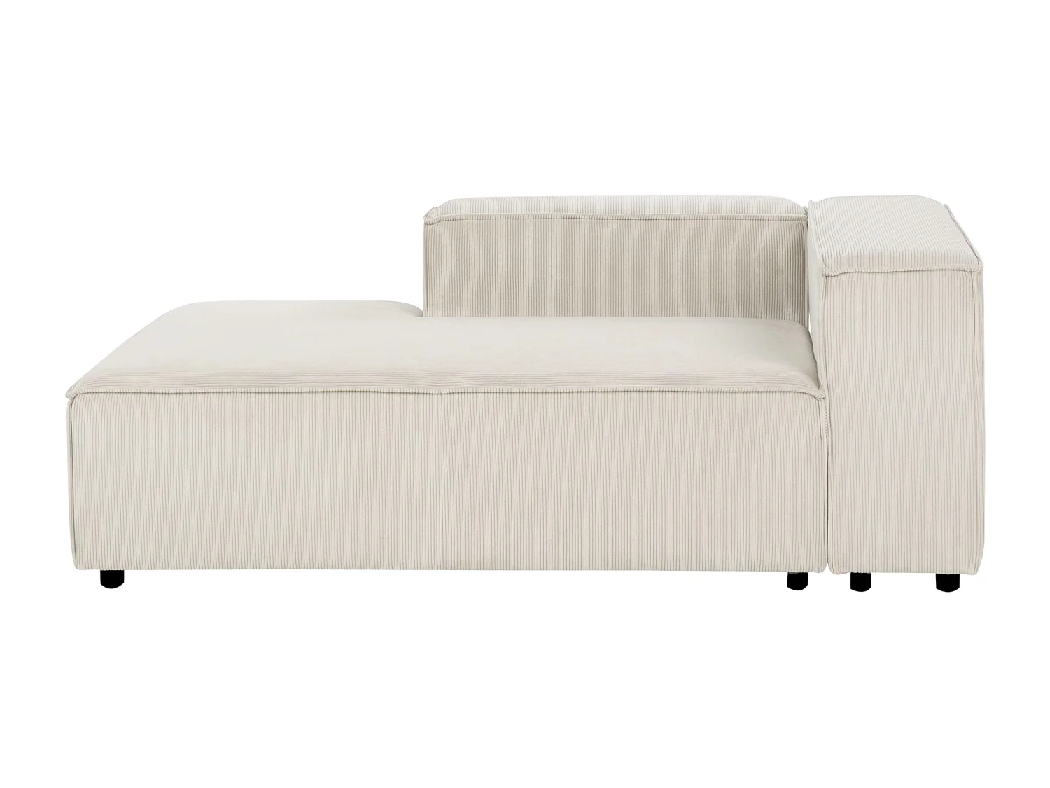 Chaise longue ARDAL Velours côtelé Blanc cassé Côté droit