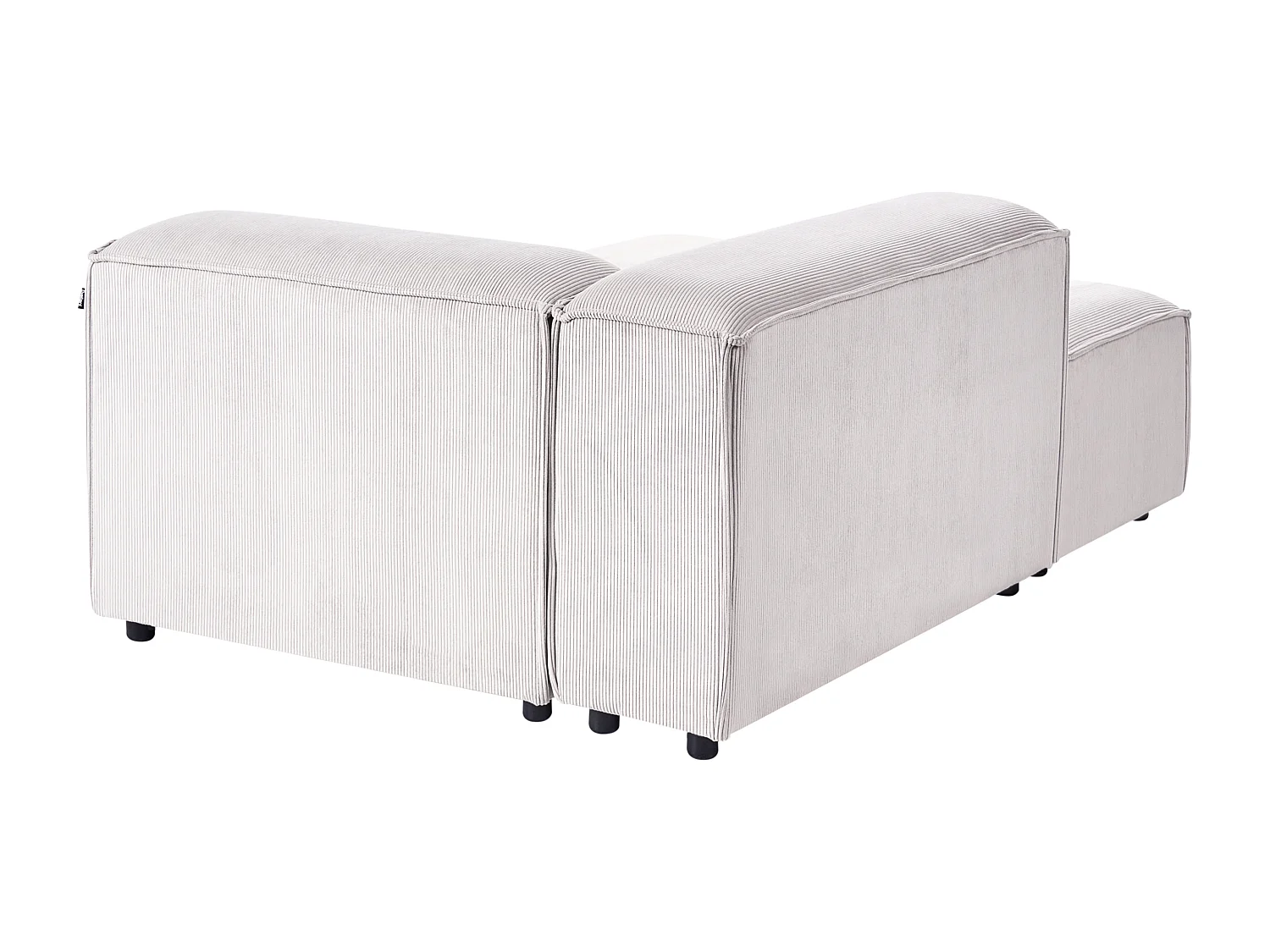 Chaise longue ARDAL Velours côtelé Blanc cassé Côté droit