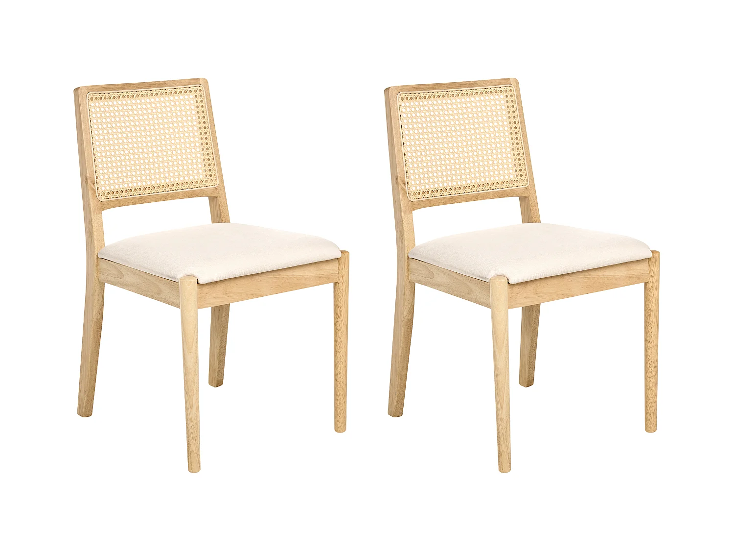 Lot de 2 chaises de salle à manger TAMARAC Bois Marron clair