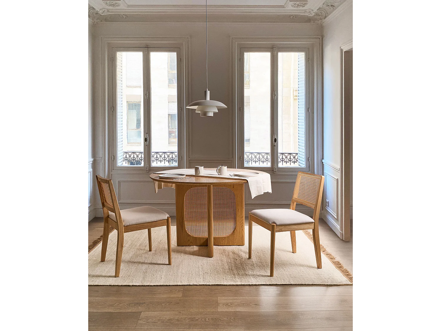 Lot de 2 chaises de salle à manger TAMARAC Bois Marron clair