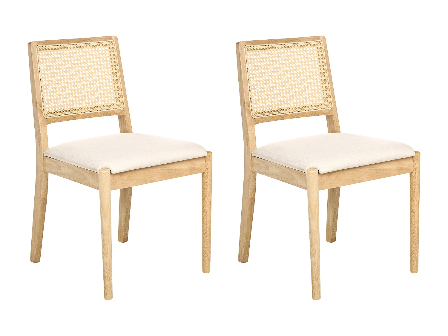 Lot de 2 chaises de salle à manger TAMARAC Bois Marron clair
