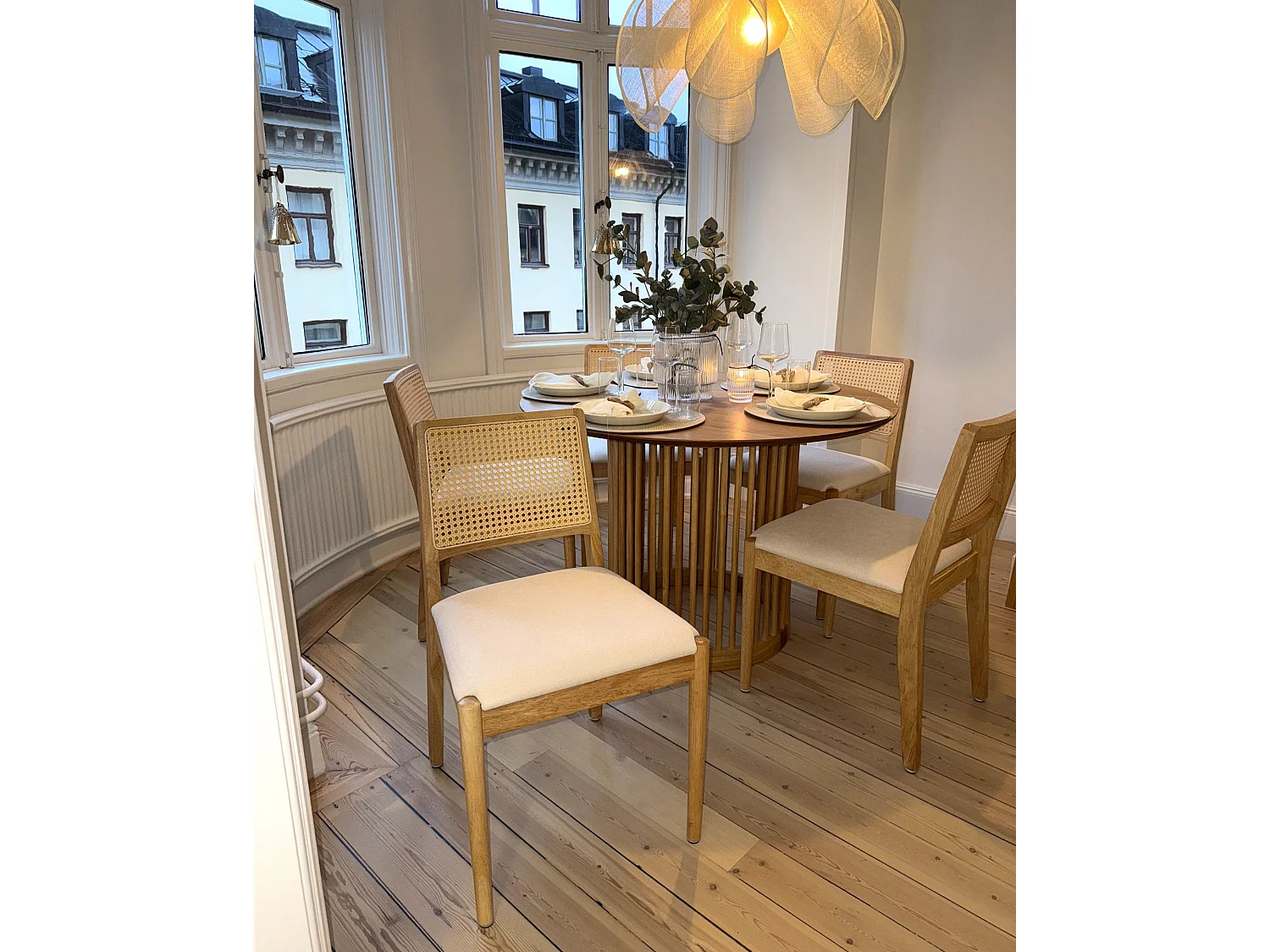 Lot de 2 chaises de salle à manger TAMARAC Bois Marron clair