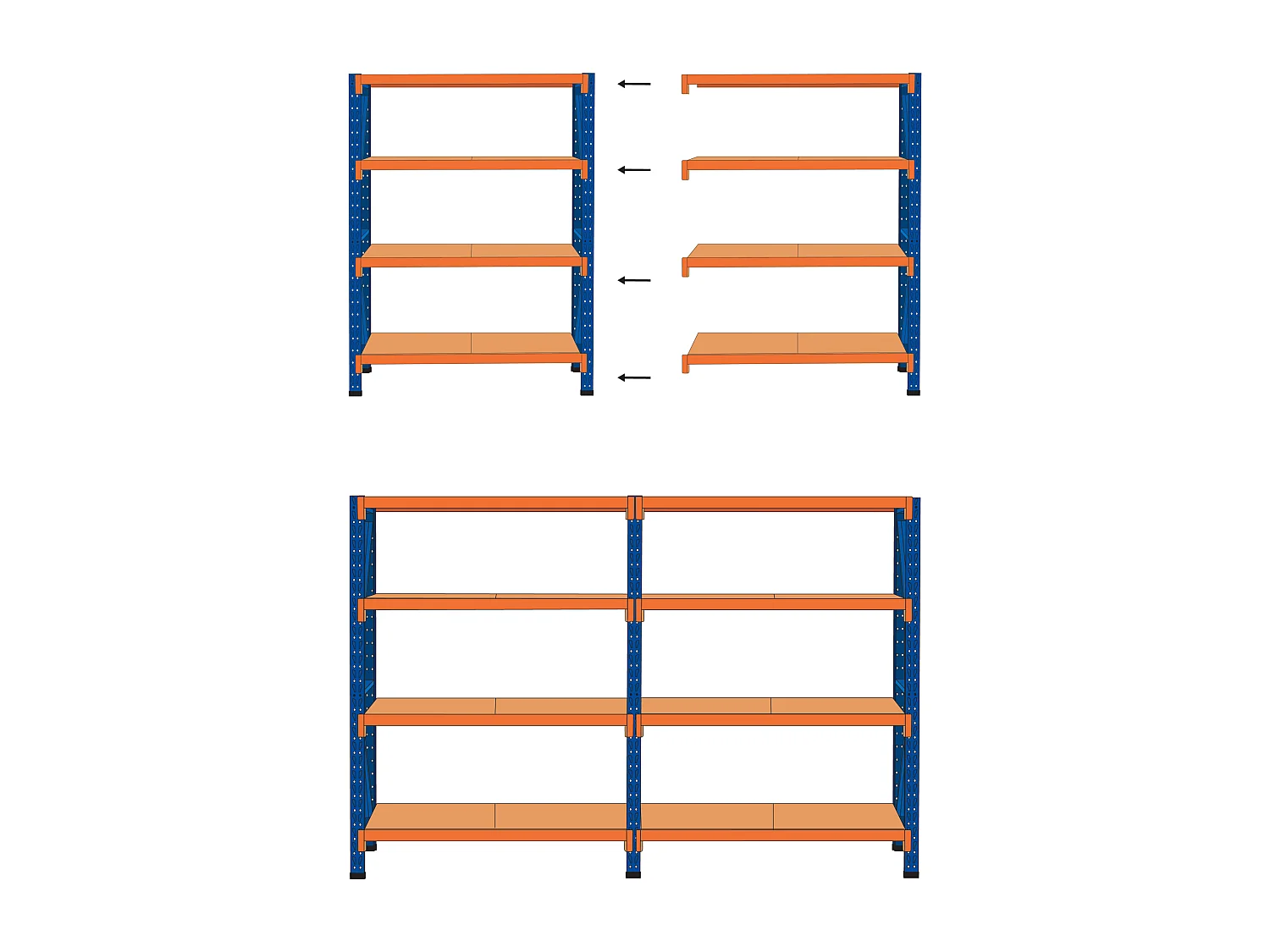 Étagères de garage FIUGGI Métal 200 cm 60 cm Orange
