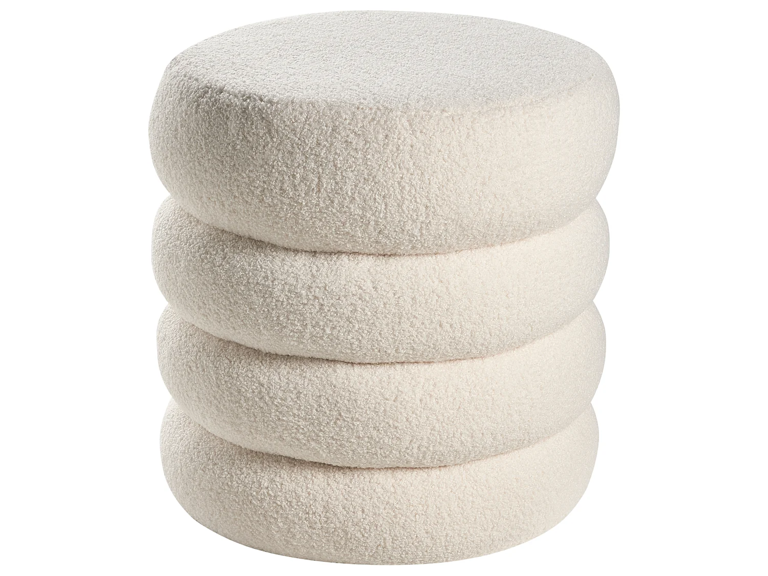 Pouf SUMPTER Bouclé Blanc cassé
