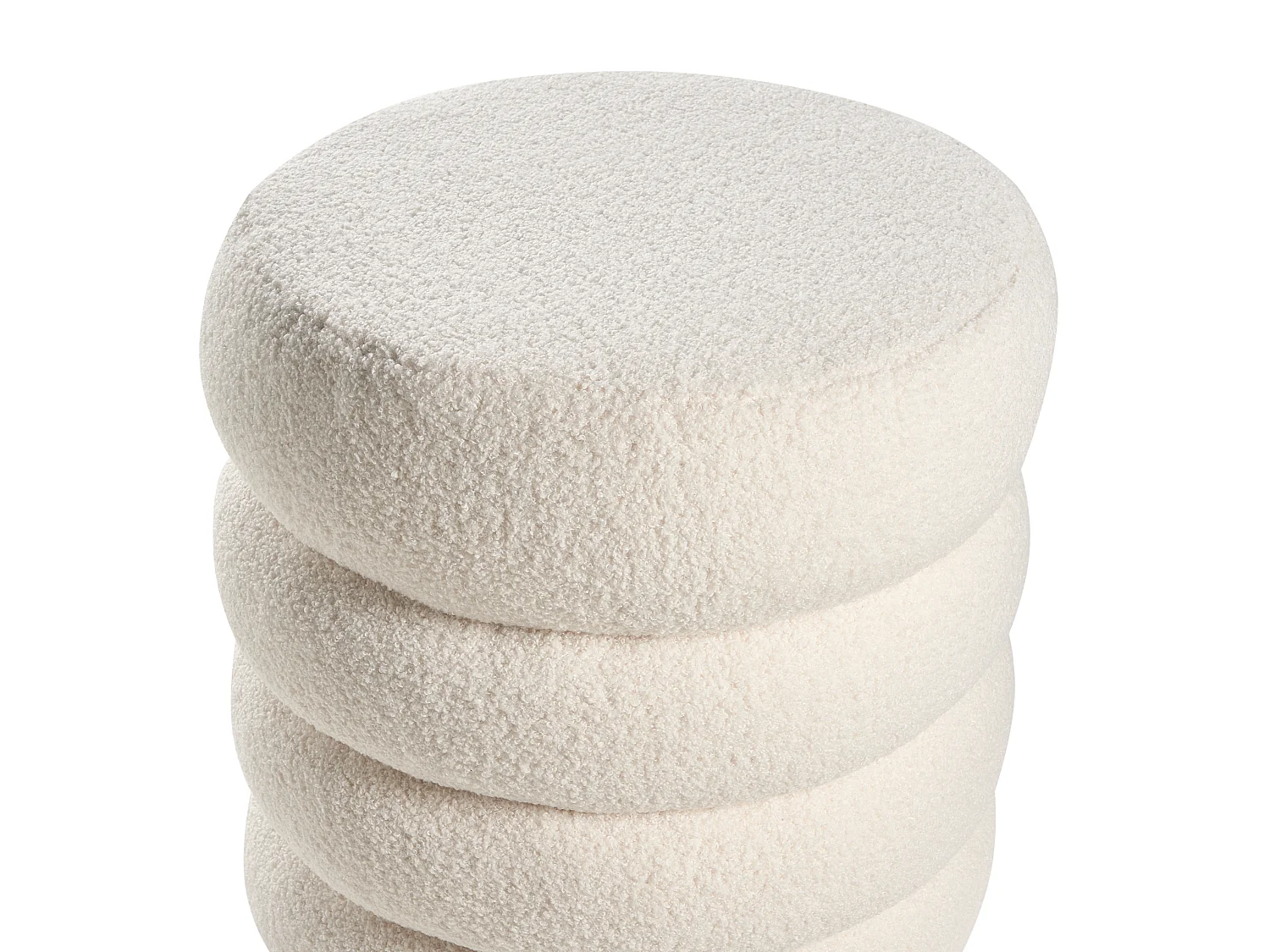 Pouf SUMPTER Bouclé Blanc cassé